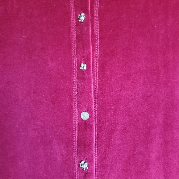 J. Jill Velvet Cardigan Top  Burgundy Mixed Buttons Small - Picture 5 of 14